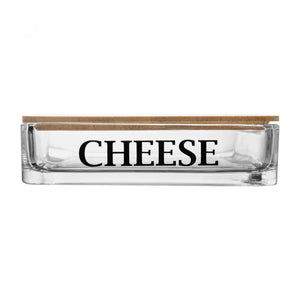 Porta Frios de Vidro com Tampa de Bambu Basic 8x15x20cm