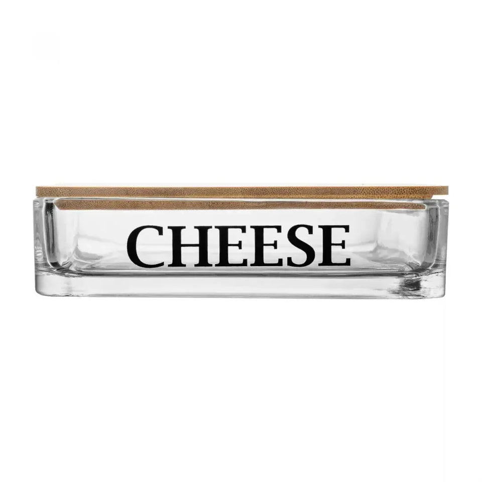 Porta Frios de Vidro com Tampa de Bambu Basic 8x15x20cm