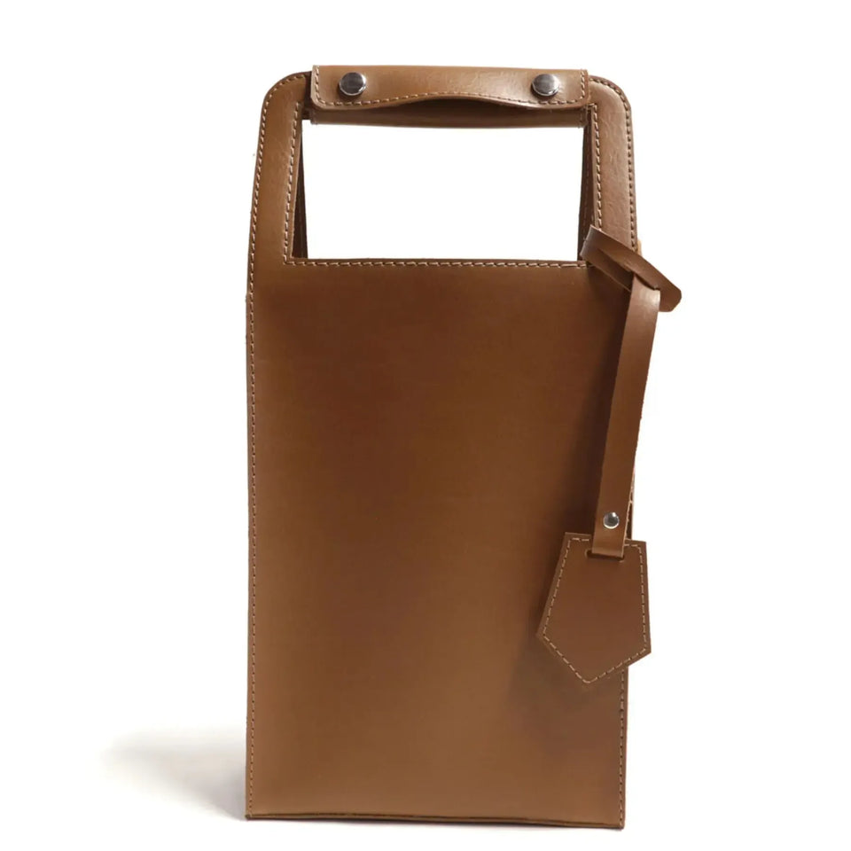 Porta Garrafa Duplo Couro Ecológico Montana Havana Atelier