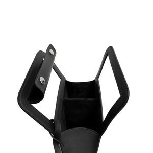 Porta Garrafa Duplo Couro Ecológico Montana Preto Atelier