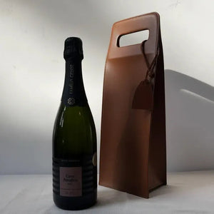 Porta Garrafa Simples Couro Ecológico Montana Havana Atelier