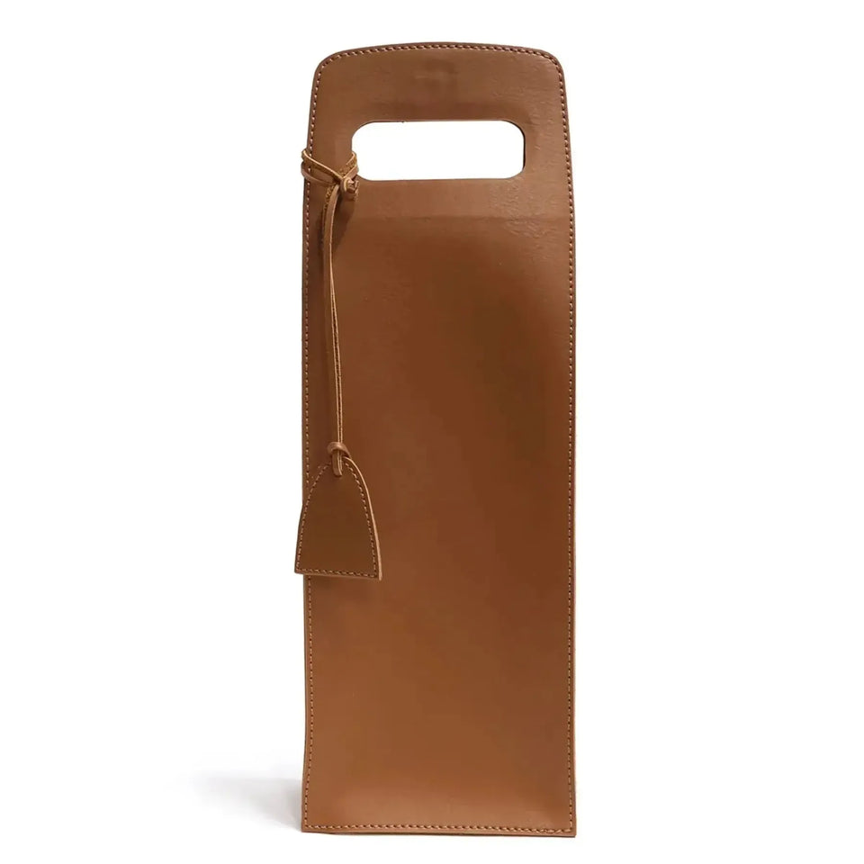 Porta Garrafa Simples Couro Ecológico Montana Havana Atelier