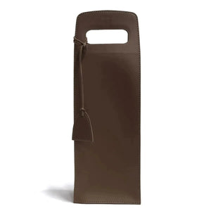 Porta Garrafa Simples Couro Ecológico Montana Marrom Atelier
