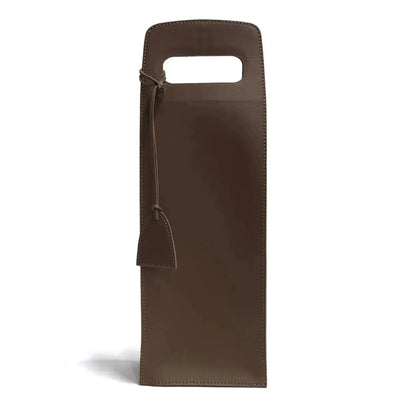 Porta Garrafa Simples Couro Ecológico Montana Marrom Atelier
