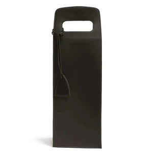 Porta Garrafa Simples Couro Ecológico Montana Preto Atelier