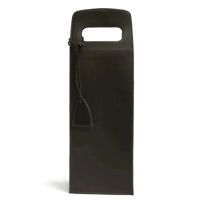 Porta Garrafa Simples Couro Ecológico Montana Preto Atelier