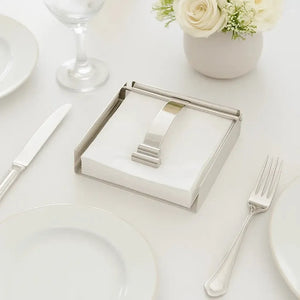 Porta Guardanapo 18x18cm Prata Shefield Plate