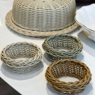 Porta Manteiga Cesta Redonda Vime Trançado Oliva