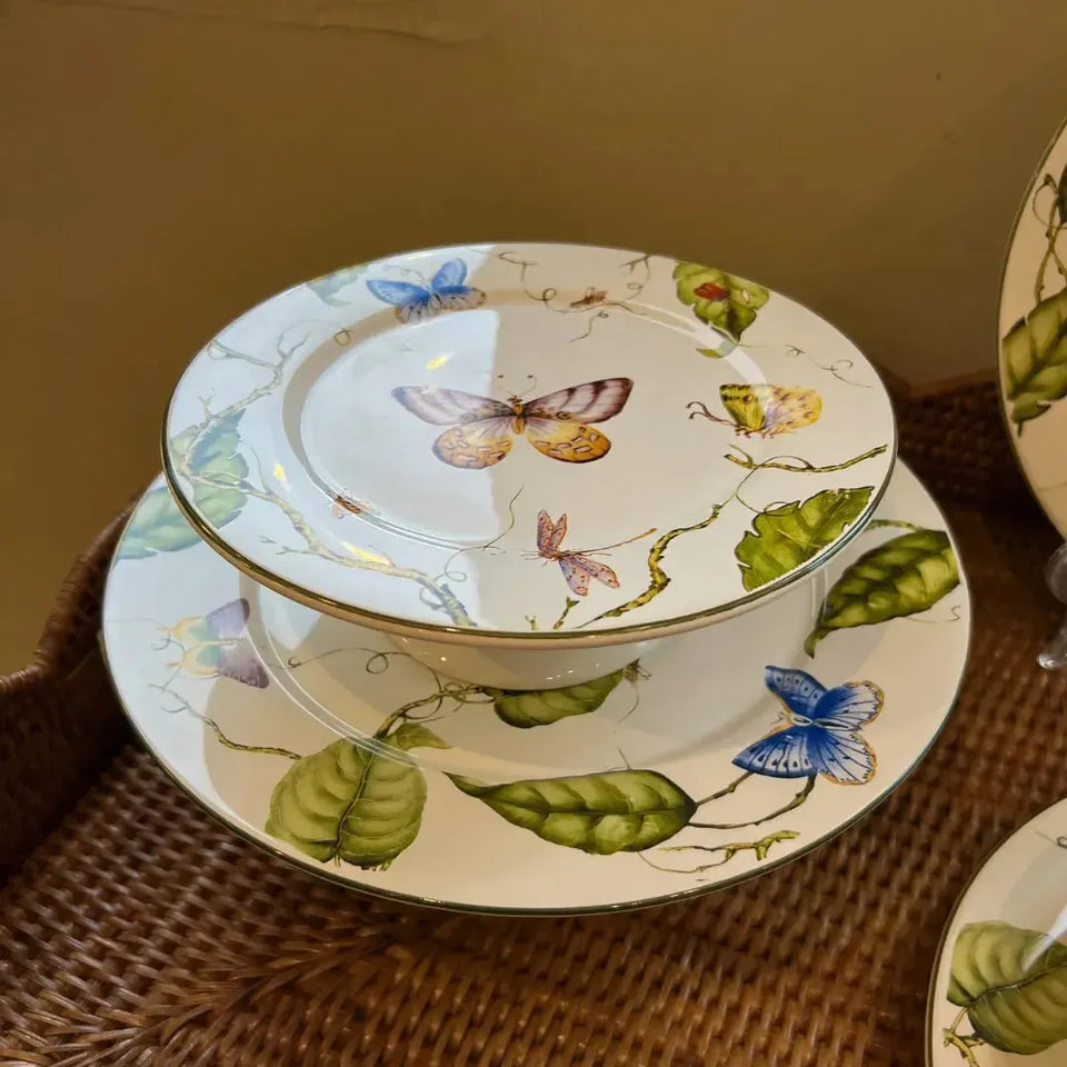 Porta Petit Four Cerâmica Botanique 8x20cm Maison Blanche