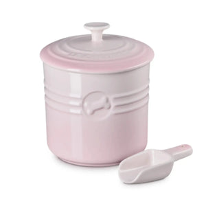 Porta Ração com Dosador Cerâmica Shell Pink 2,3L Pet Collection Le Creuset