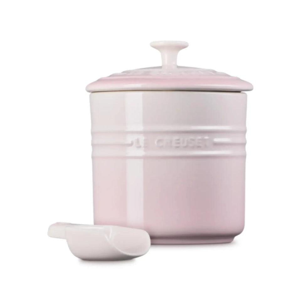 Porta Ração com Dosador Cerâmica Shell Pink 2,3L Pet Collection Le Creuset