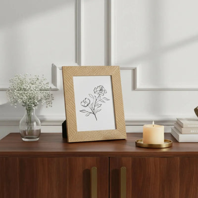 Porta-Retrato em Poliestireno Texturizado Dourado 15x20cm Mart