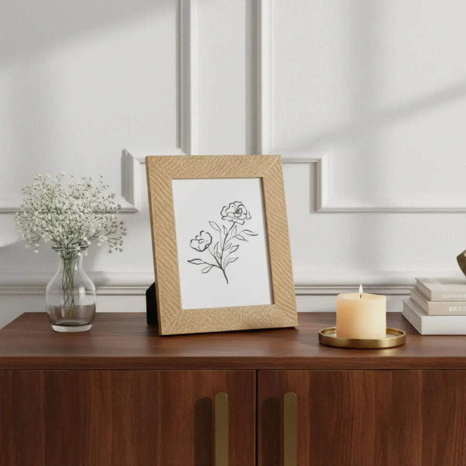 Porta-Retrato em Poliestireno Texturizado Dourado 15x20cm Mart