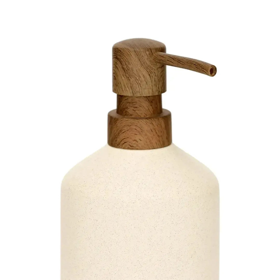 Porta-Sabonete Líquido em Cerâmica Bege 18x10cm Mart