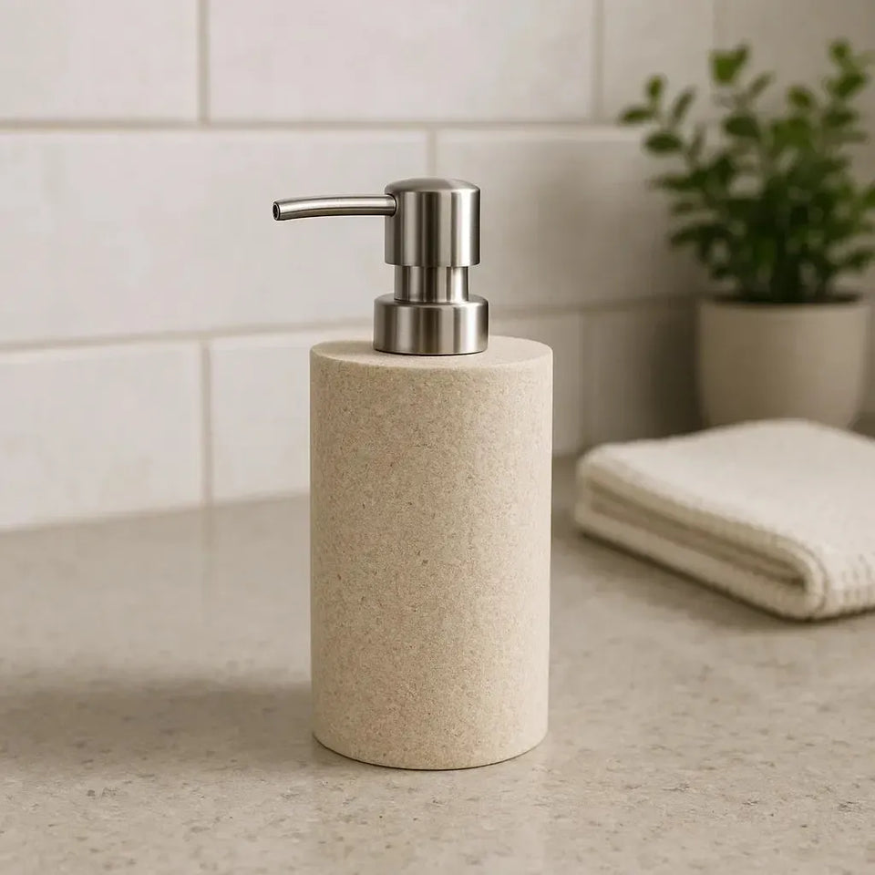 Porta-Sabonete Líquido em Poliresina Bege 19,5x8cm Mart