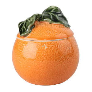 Porta Velas Cerâmica Orange 11x11x13cm Tuut