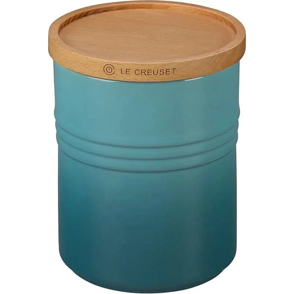 Pote Cerâmica com Tampa de Madeira Scandinavia Azul Caribe 1,9L Le Creuset