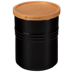 Pote Cerâmica com Tampa de Madeira Scandinavia Black Onyx 1,9L Le Creuset