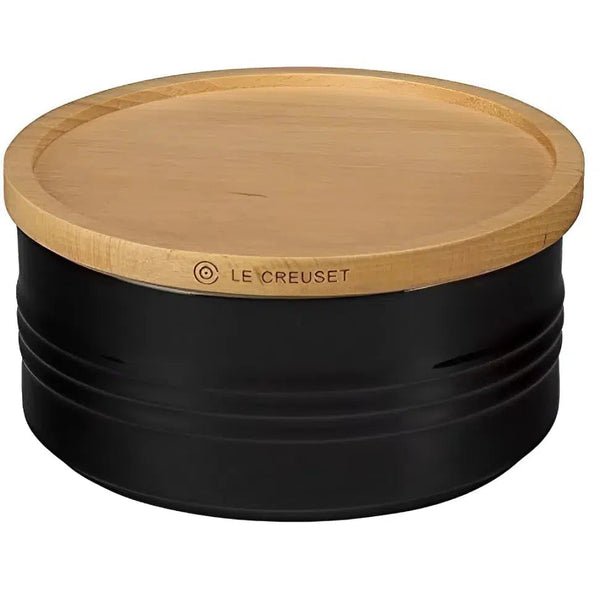 Pote Cerâmica com Tampa de Madeira Scandinavia Black Onyx 420ml Le Creuset