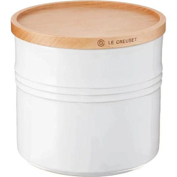 Pote Cerâmica com Tampa de Madeira Scandinavia Branco 1,1L Le Creuset