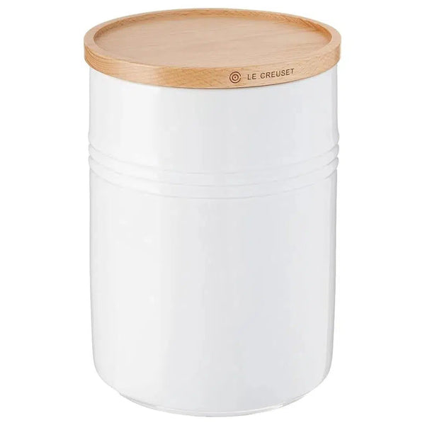 Pote Cerâmica com Tampa de Madeira Scandinavia Branco 1,9L Le Creuset