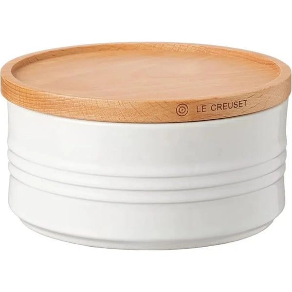 Pote Cerâmica com Tampa de Madeira Scandinavia Branco 420ml Le Creuset