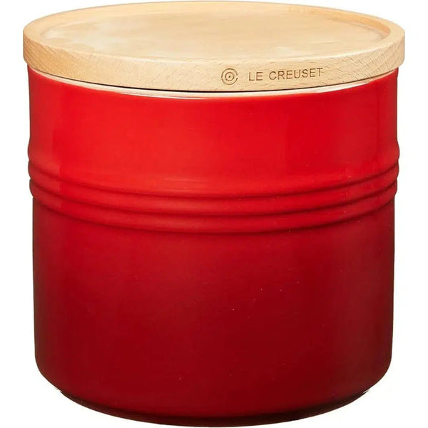 Pote Cerâmica com Tampa de Madeira Scandinavia Vermelho 1,1L Le Creuset