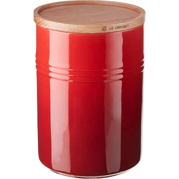 Pote Cerâmica com Tampa de Madeira Scandinavia Vermelho 1,9L Le Creuset