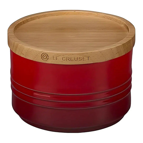 Pote Cerâmica com Tampa de Madeira Scandinavia Vermelho 220ml Le Creuset