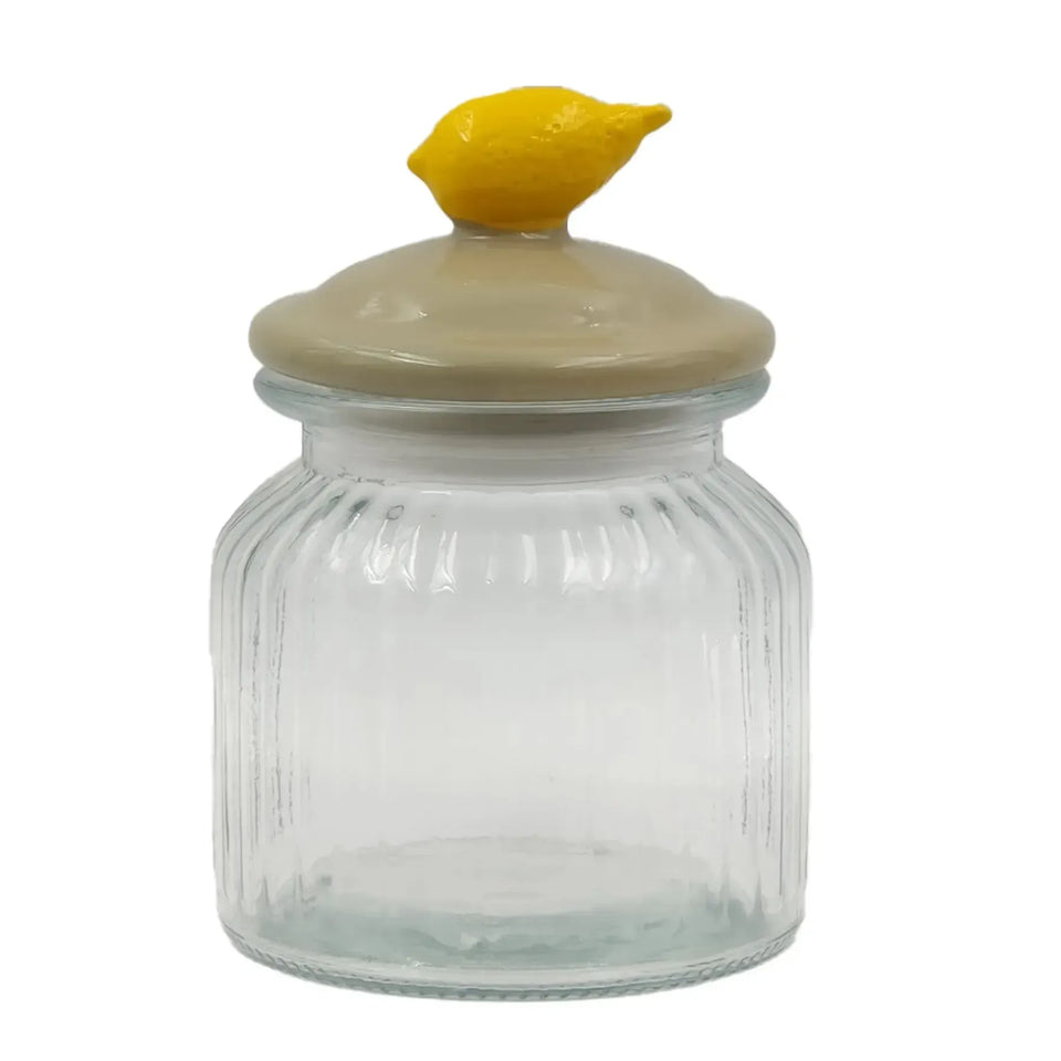 Pote de Vidro Canelado 600ml Limone Tuut