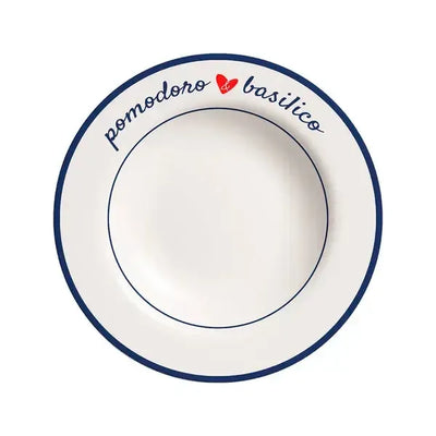 Prato Fundo Aquarelle Cerâmica Amore Azul 25cm Copa&Cia