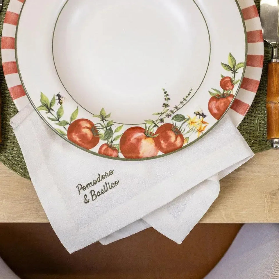 Prato Fundo Pomodoro e Basilico Cerâmica 25cm Copa&Cia