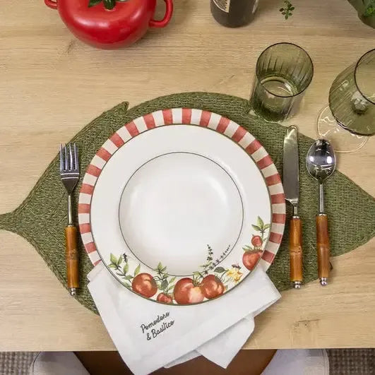 Prato Fundo Pomodoro e Basilico Cerâmica 25cm Copa&Cia