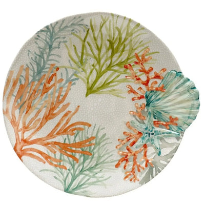 Prato Raso Melamina Desenho Concha Corall 28x28x3,8cm