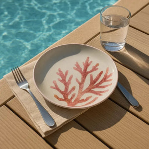 Prato Raso Melamina Desenho Coral 27,8cm