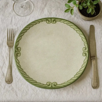 Prato Raso Melamina Desenho Corda Classica Verde 27,5cm
