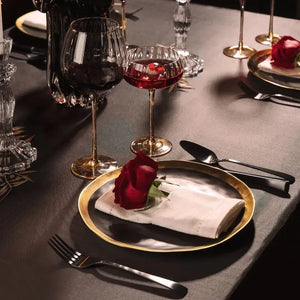 Prato Raso Porcelana Dubai Preto e Dourado 25cm