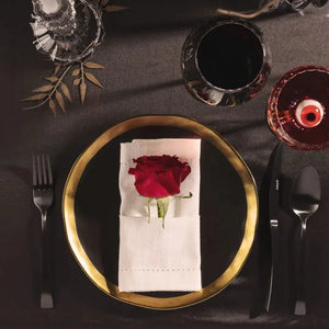 Prato Raso Porcelana Dubai Preto e Dourado 25cm