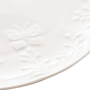 Prato Raso Porcelana New Bone Butterfly Flower 27cm