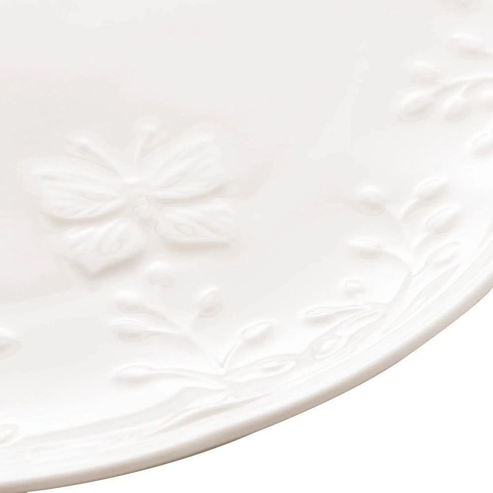Prato Raso Porcelana New Bone Butterfly Flower 27cm