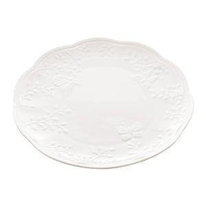 Prato Raso Porcelana New Bone Butterfly Flower 27cm