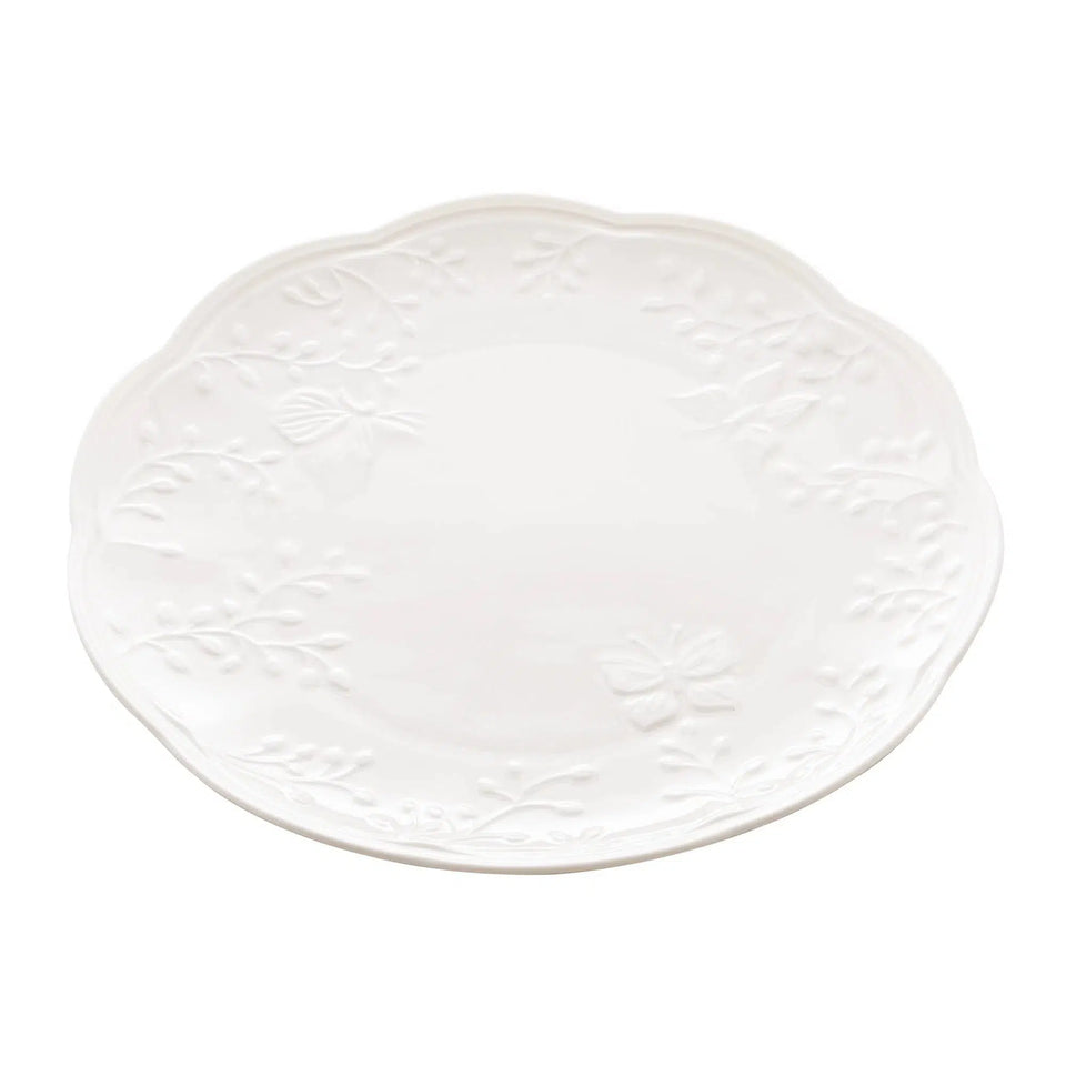 Prato Raso Porcelana New Bone Butterfly Flower 27cm