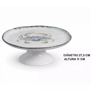 Prato de Bolo Cerâmica Atlântica 27cm Scalla
