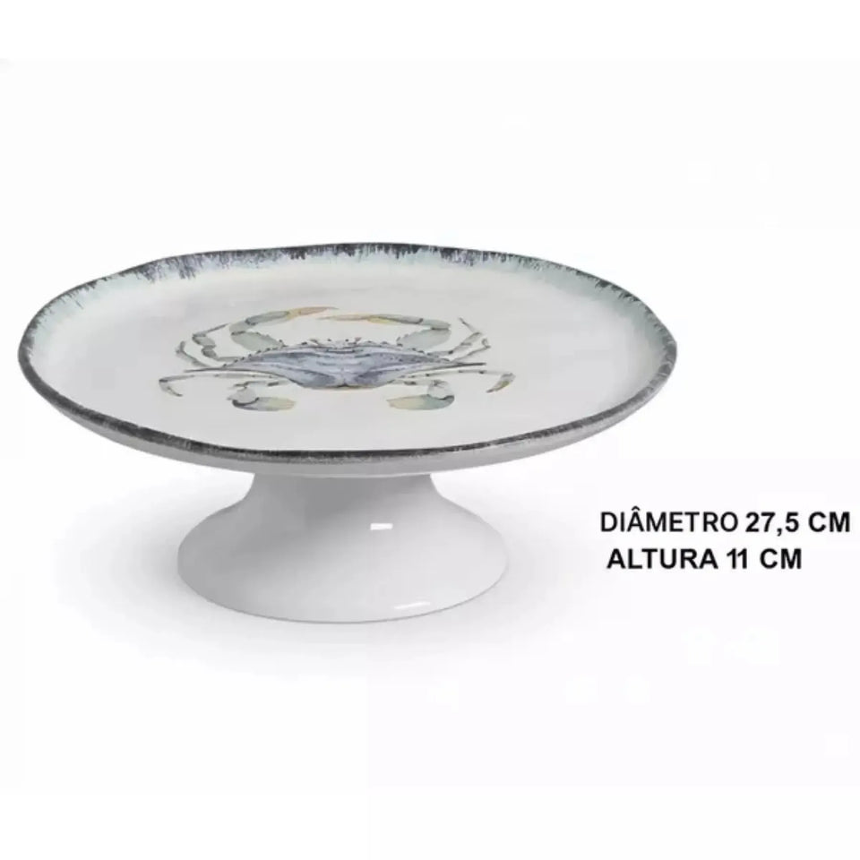 Prato de Bolo Cerâmica Atlântica 27cm Scalla
