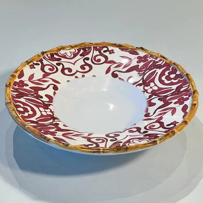 Prato de Risoto Cerâmica Dolce Mare Azulejo Português Vermelho 27,5cm Maison Blanche