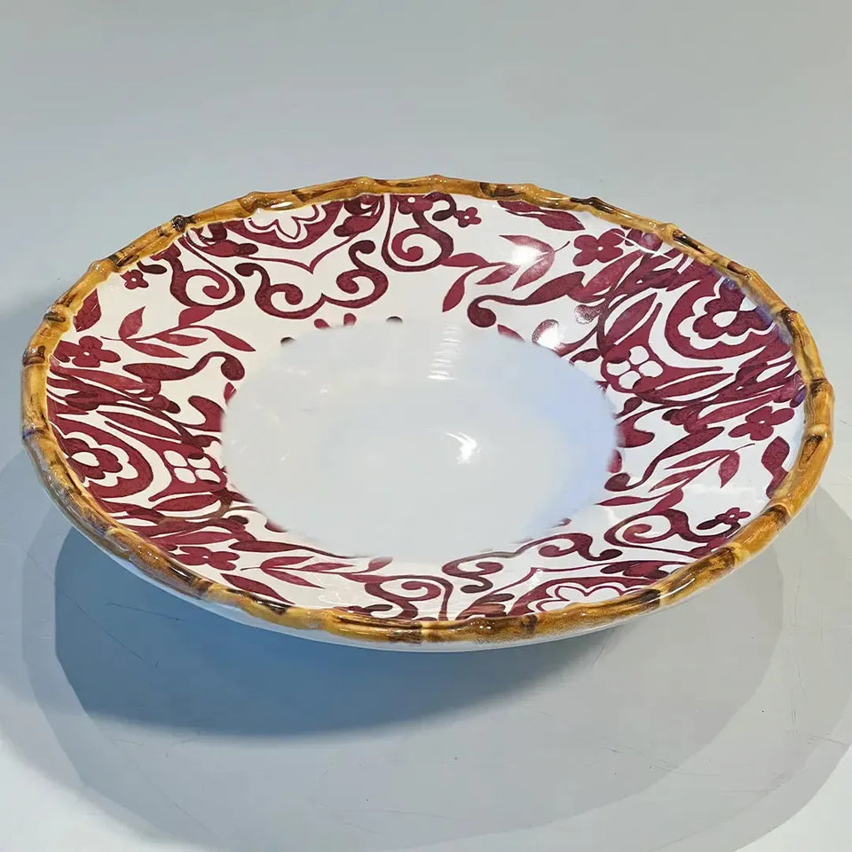 Prato de Risoto Cerâmica Dolce Mare Azulejo Português Vermelho 27,5cm Maison Blanche