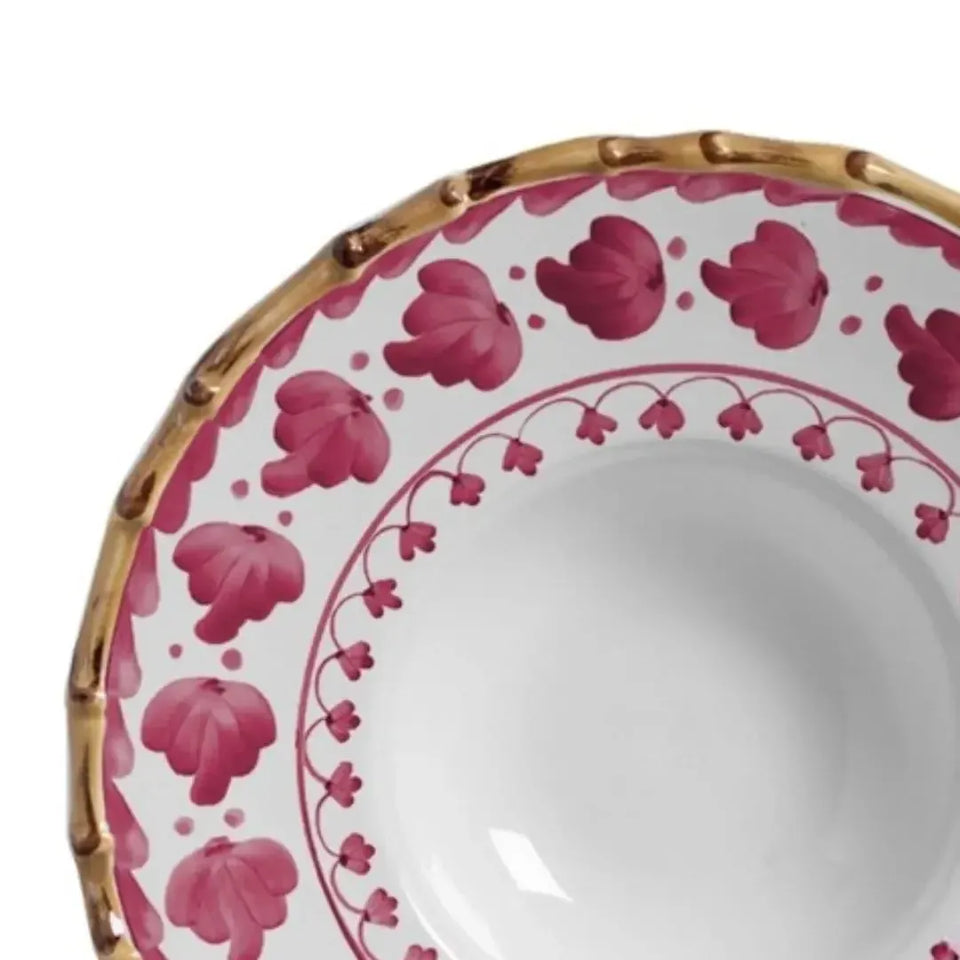 Prato de Risoto com Tampa Cerâmica Colorful Handmade Rosa 27,5cm Maison Blanche