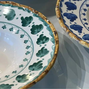 Prato de Risoto com Tampa Cerâmica Colorful Handmade Verde 27,5cm Maison Blanche