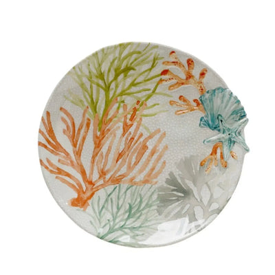 Prato de Sobremesa Melamina Desenho Concha Corall 23x23x2,8cm