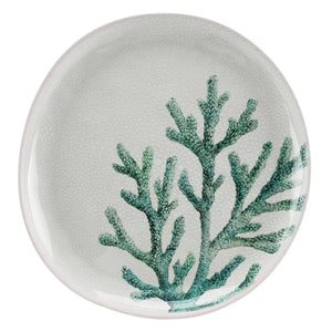 Prato de Sobremesa Melamina Desenho Coral Verde 22,5cm